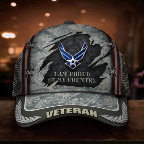 US Army Veteran I Am Proud Of My Country Hat Patriotic Camo Merch UXVET06CAP