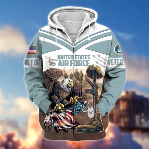 VETERAN UXVET28-AF Premium Microfleece Zip Hoodie