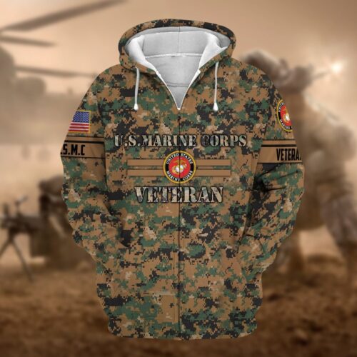 VETERAN UXVET21-MC Premium Microfleece Zip Hoodie