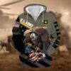 VETERAN UXVET16-CG Premium Microfleece Zip Hoodie