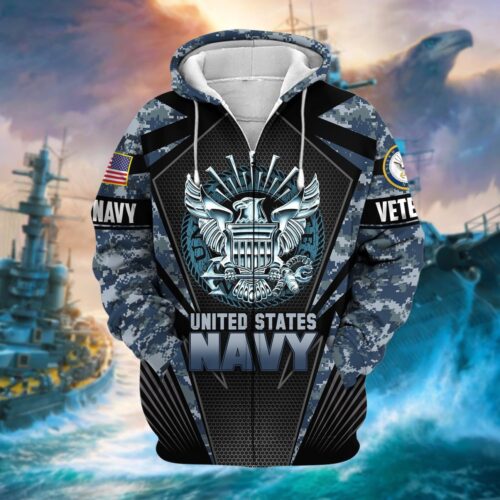 VETERAN UXVET27-NV Premium Microfleece Zip Hoodie 2