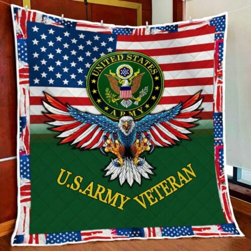 U.S. Army Veteran, I Regret Nothing Quilt Blanket UXVET45QI