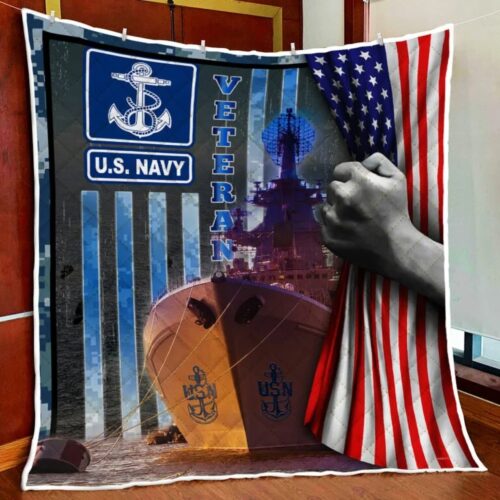 US Navy Veteran Quilt Blanket I Regret Nothing