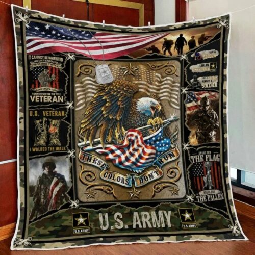 Proud Navy Veteran Eagle Quilt Blanket