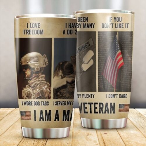 Veteran US Army Eagle In My Heart Stainless Steel Tumbler