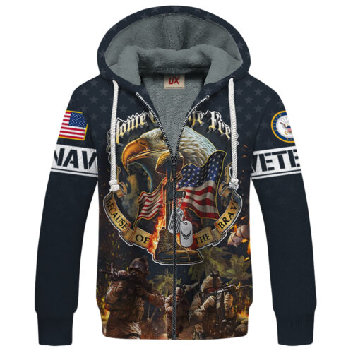 VETERAN UXVET39-NV Premium Heavy Fleece Zip Hoodie