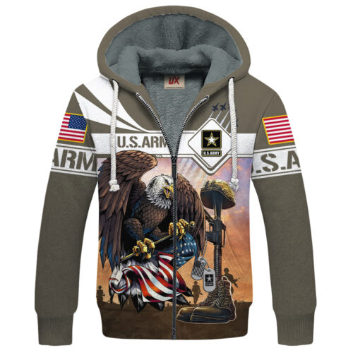 VETERAN UXVET30-AM Premium Heavy Fleece Zip Hoodie