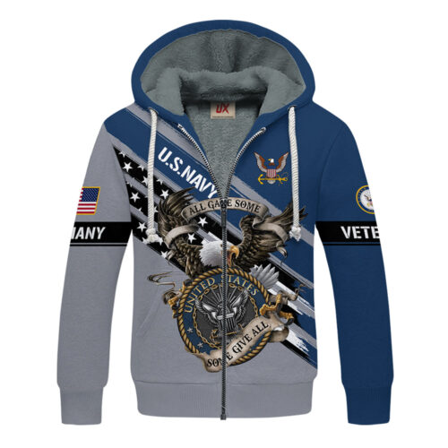 VETERAN UXVET40-NV Premium Heavy Fleece Zip Hoodie