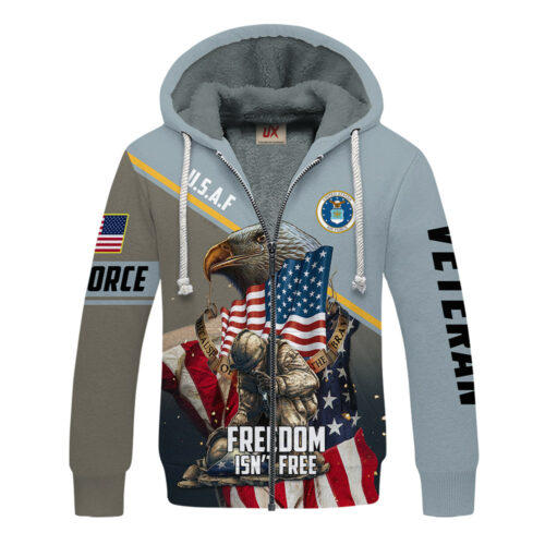 VETERAN UXVET32-AF Premium Heavy Fleece Zip Hoodie