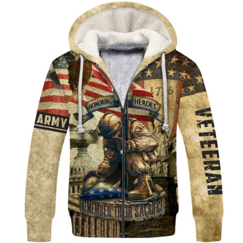 US ARMY NMH-01 Premium Heavy Fleece Zip Hoodie