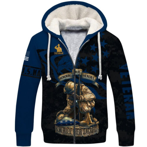 US NAVY NMH-02 Premium Heavy Fleece Zip Hoodie