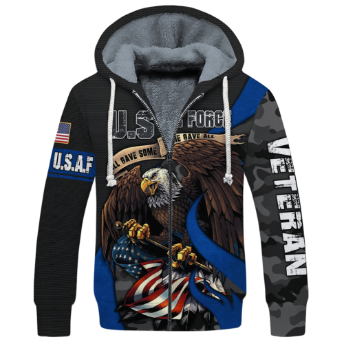 AIR FORCE HLT-2011-AF-01 Premium Heavy Fleece Zip Hoodie