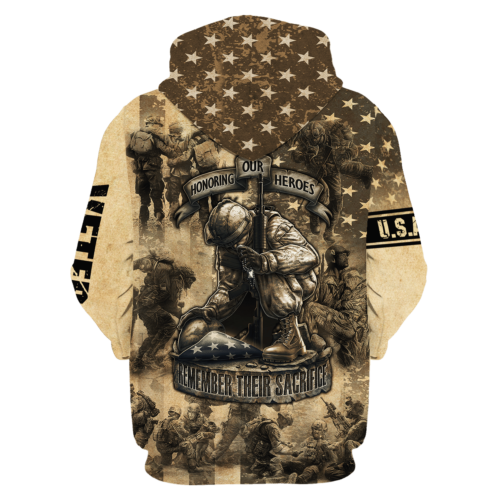 ARMY VETERAN NTD-2410-AM-ED Premium Microfleece Hoodie