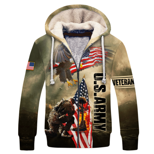 ARMY NTD-1410-AM-02 Premium Heavy Fleece Zip Hoodie