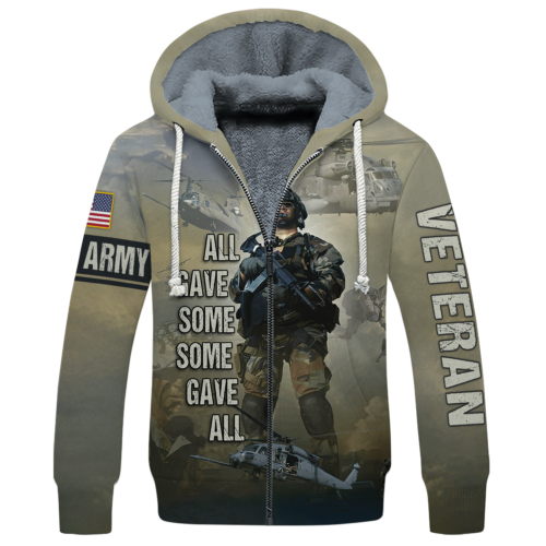 ARMY HLT-2010-AR-02 Premium Heavy Fleece Zip Hoodie