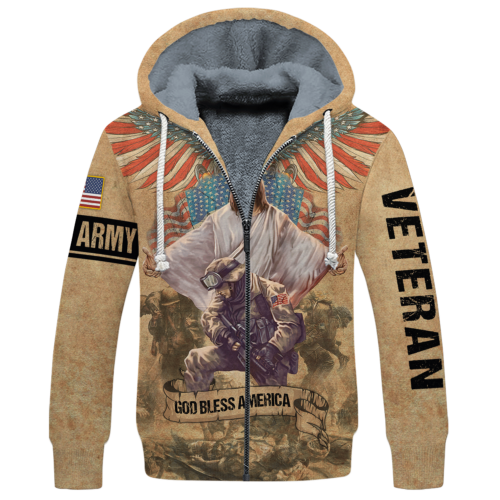 ARMY HLT-1910-AR-01 Premium Heavy Fleece Zip Hoodie