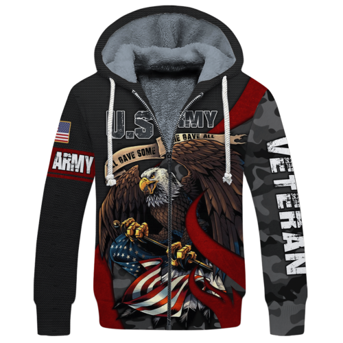 ARMY HLT-2011-AR-01 Premium Heavy Fleece Zip Hoodie