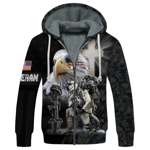 VETERAN NV-VETERAN-02 Premium Heavy Fleece Zip Hoodie