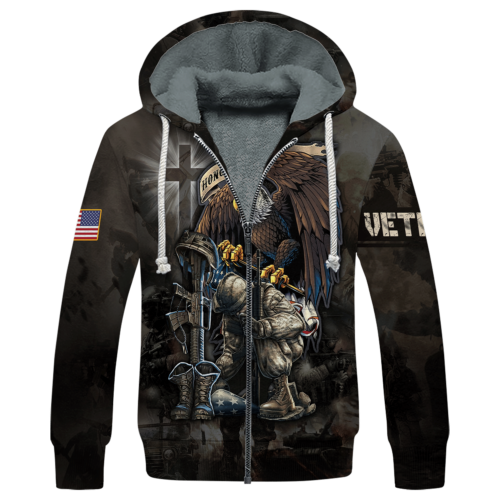 VETERAN NV-VETERAN-04 Premium Heavy Fleece Zip Hoodie