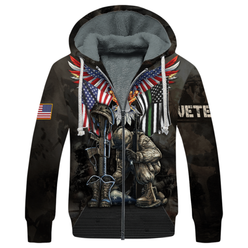 VETERAN NV-VETERAN-05 Premium Heavy Fleece Zip Hoodie