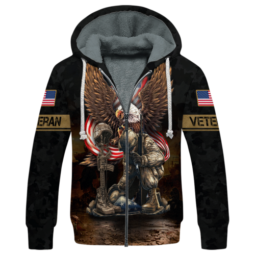 VETERAN NV-VETERAN-14 Premium Heavy Fleece Zip Hoodie