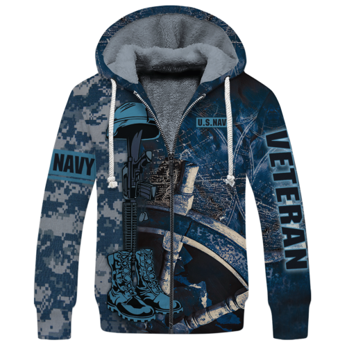 NAVY HLT-2610-NV-01 Premium Heavy Fleece Zip Hoodie