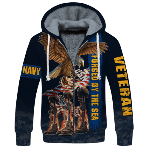 NAVY HLT-0211-NV-01 Premium Heavy Fleece Zip Hoodie