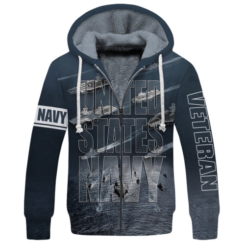 NAVY HLT-0311-NV-01 Premium Heavy Fleece Zip Hoodie