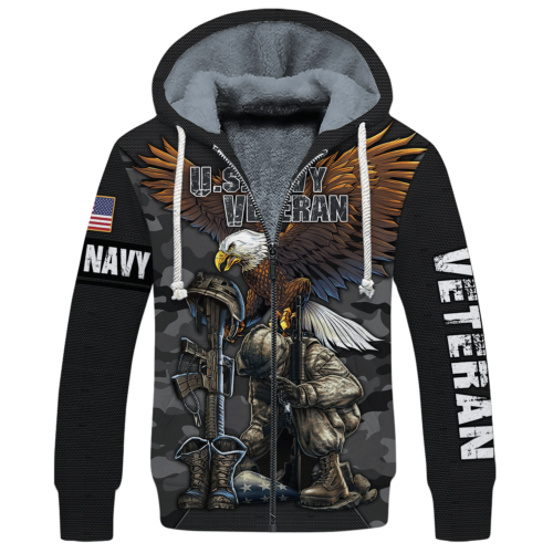 NAVY HLT-2611-NV-01 Premium Heavy Fleece Zip Hoodie