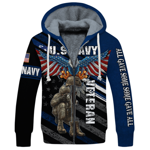 NAVY HLT-2211-NV-01 Premium Heavy Fleece Zip Hoodie