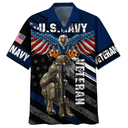 NAVY HLT-2211-NV-01 Premium Hawaiian Shirt