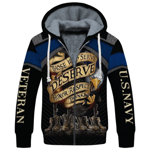 NAVY HLT-1012-NV-01 Premium Heavy Fleece Zip Hoodie