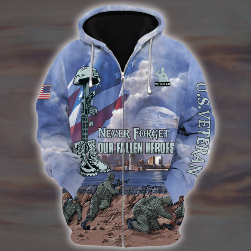 VETERAN HBL-VTR-14 Premium Microfleece Zip Hoodie