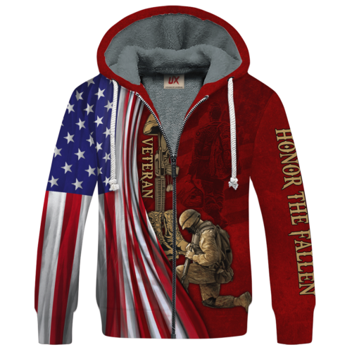 VETERAN HBL-VTR-11 Premium Heavy Fleece Zip Hoodie