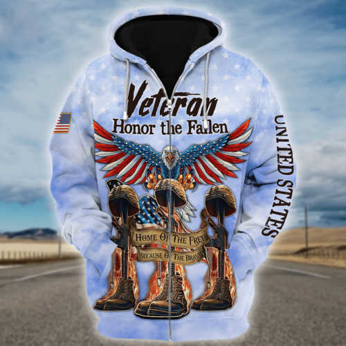 VETERAN HBL-VTR-09 Premium Microfleece Zip Hoodie