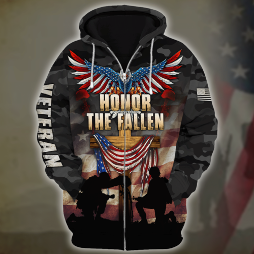 VETERAN HBL-VTR-21 Premium Microfleece Zip Hoodie