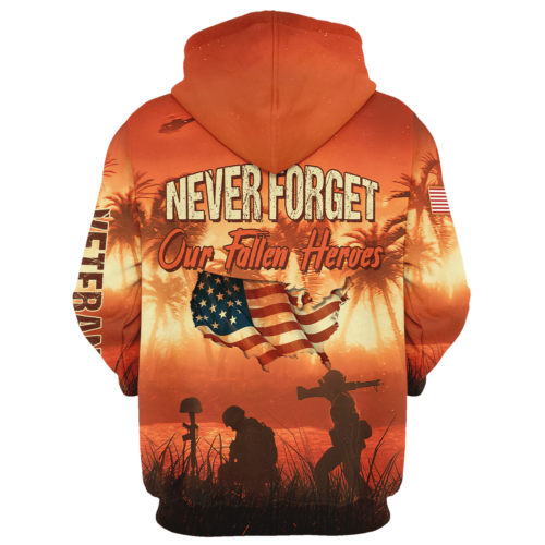 VETERAN HBL-VTR-27 Premium Heavy Fleece Zip Hoodie