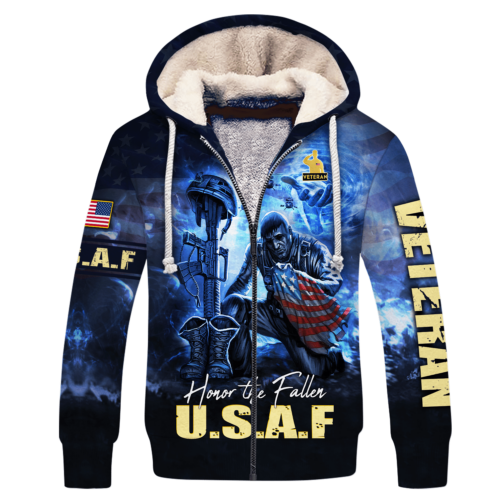 AIR FORCE NTD-1110-AF-03 Premium Heavy Fleece Zip Hoodie