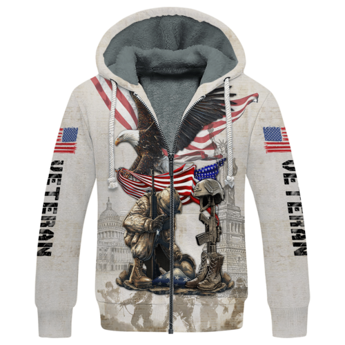 VETERAN NV-VTR-34 Premium Heavy Fleece Zip Hoodie