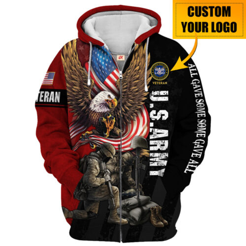 VETERAN HBLVTR43 Premium Microfleece Zip Hoodie