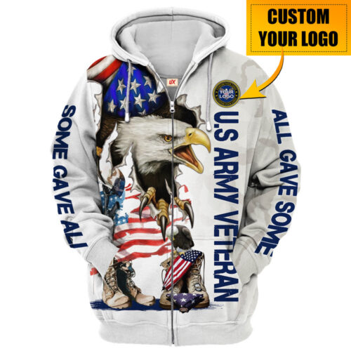 VETERAN HBLVTR56 Premium Microfleece Zip Hoodie