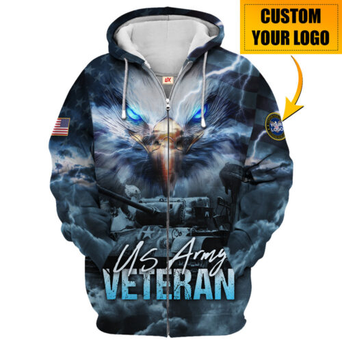 VETERAN HBLVTR58 Premium Microfleece Zip Hoodie