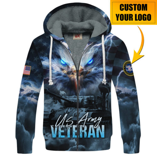 VETERAN HBLVTR58 Premium Heavy Fleece Zip Hoodie