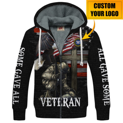 VETERAN HBLVTR62 Premium Heavy Fleece Zip Hoodie