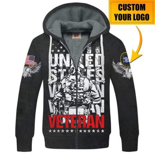 VETERAN HBLVTR41 Premium Heavy Fleece Zip Hoodie