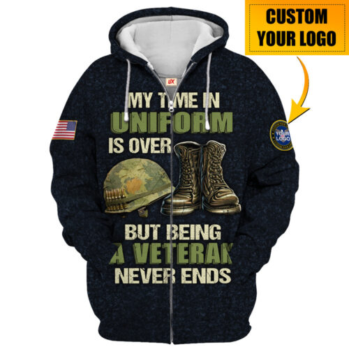 VETERAN HBLVTR40 Premium Microfleece Zip Hoodie