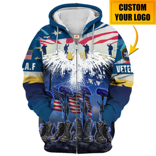 VETERAN HBLVTR70 Premium Microfleece Zip Hoodie