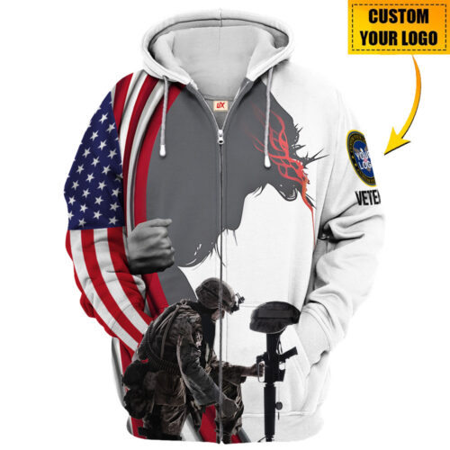 VETERAN UXVET05 Premium Microfleece Zip Hoodie