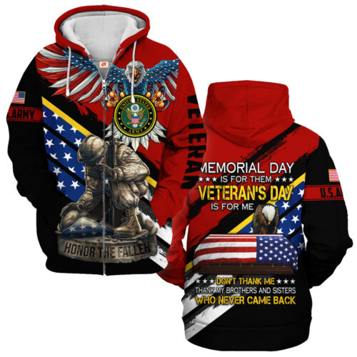 VETERAN UXVET53A-AM Premium Microfleece Zip Hoodie