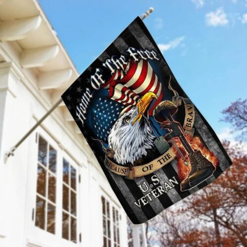 HOME OF THE FREE BECAUSE OF THE BRAVE - FLAG - FL-CR-02